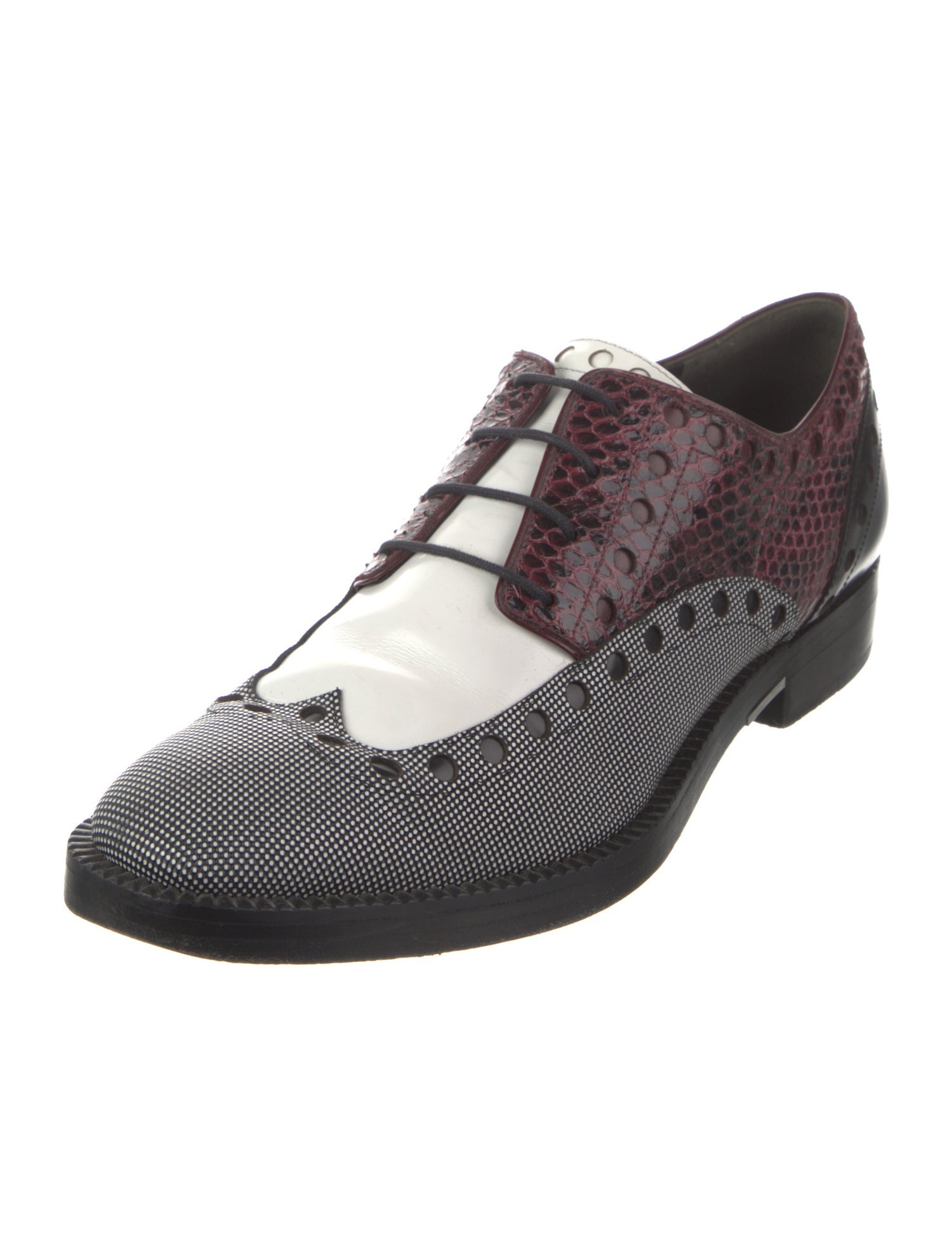 Alexander Wang Leather Colorblock Pattern Derby Shoes