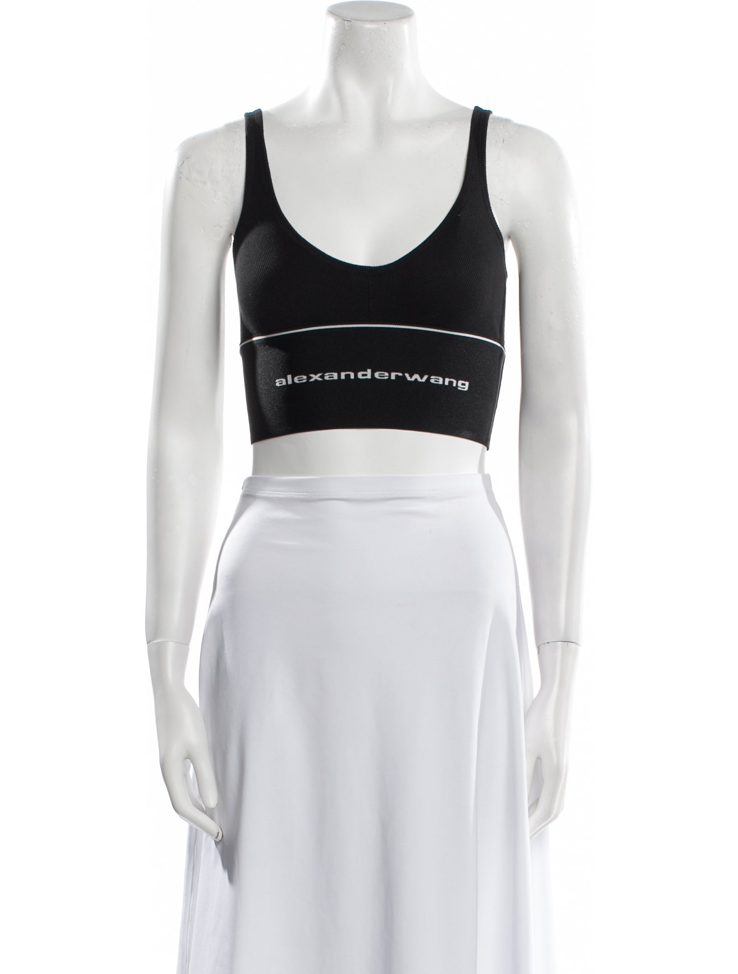Alexander Wang Scoop Neck Sleeveless Crop Top