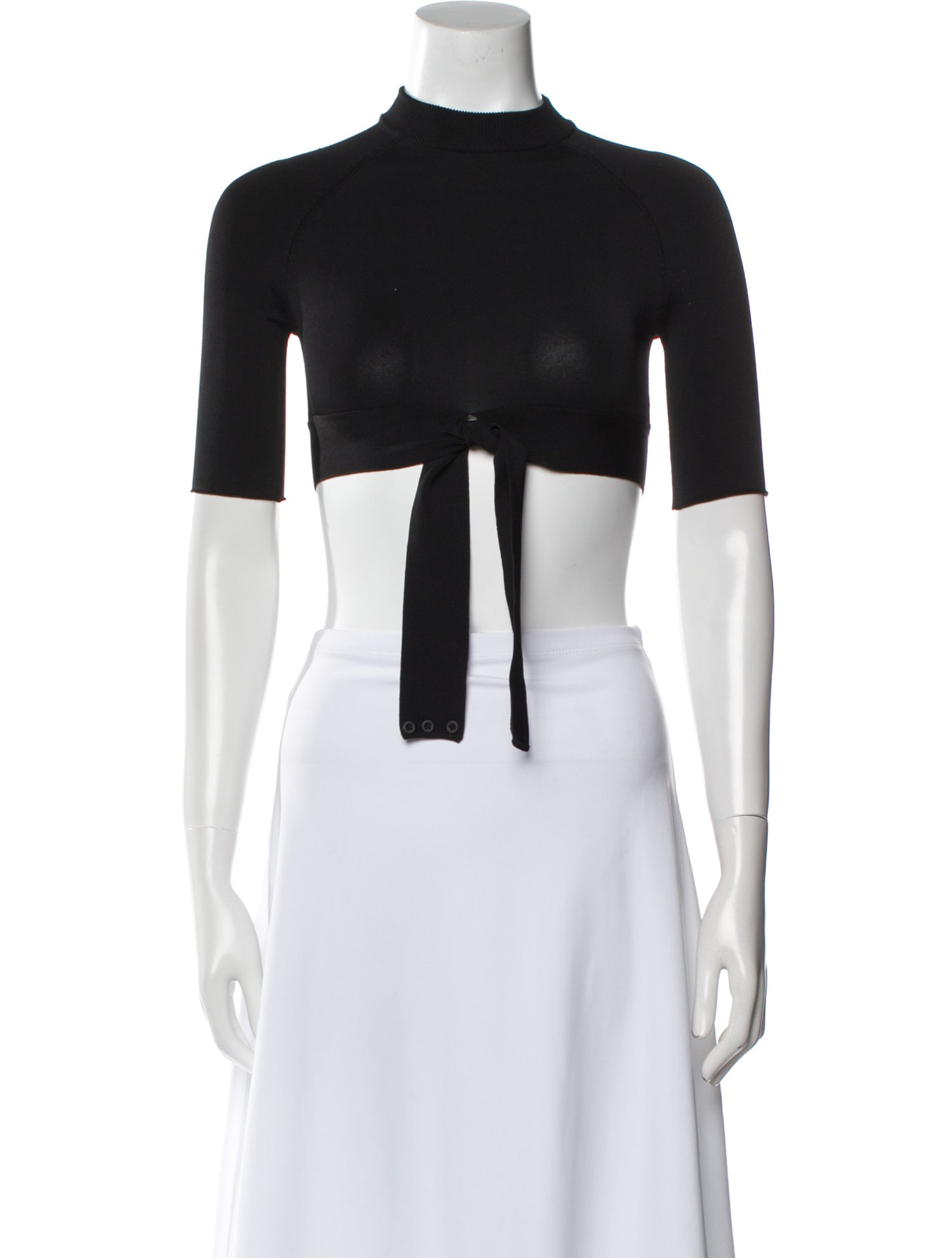 T by Alexander Wang Mock Neck Short Sleeve Crop Top