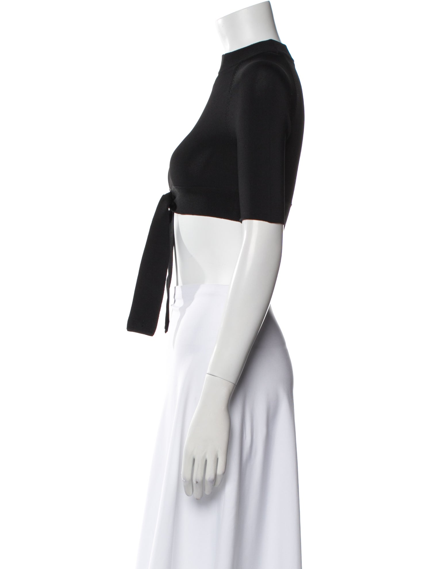 T by Alexander Wang Mock Neck Short Sleeve Crop Top