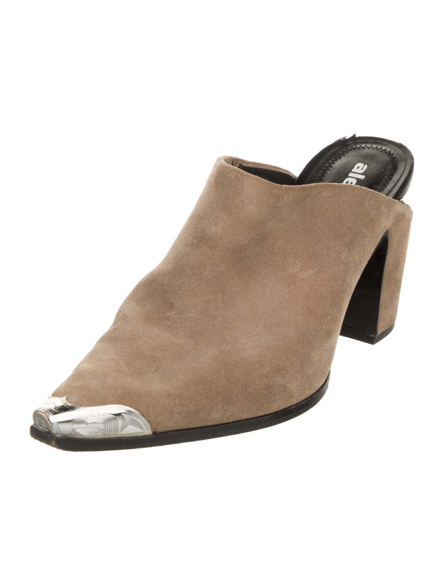 Alexander Wang Suede Colorblock Pattern Mules