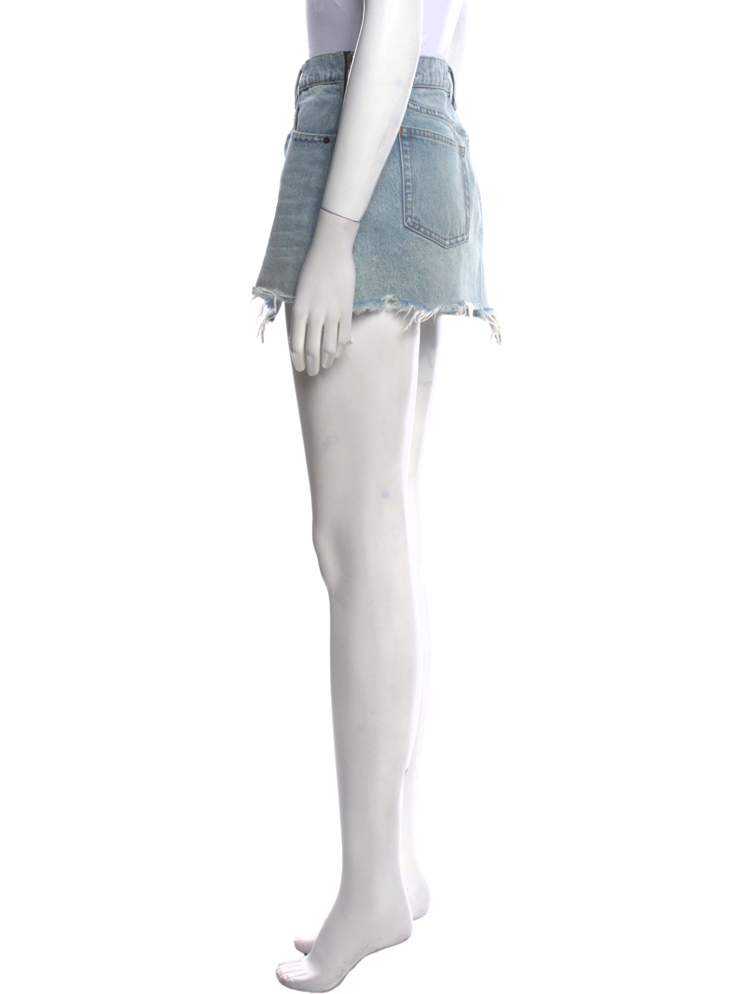 Denim x Alexander Wang Distressed Accents Mini Skirt