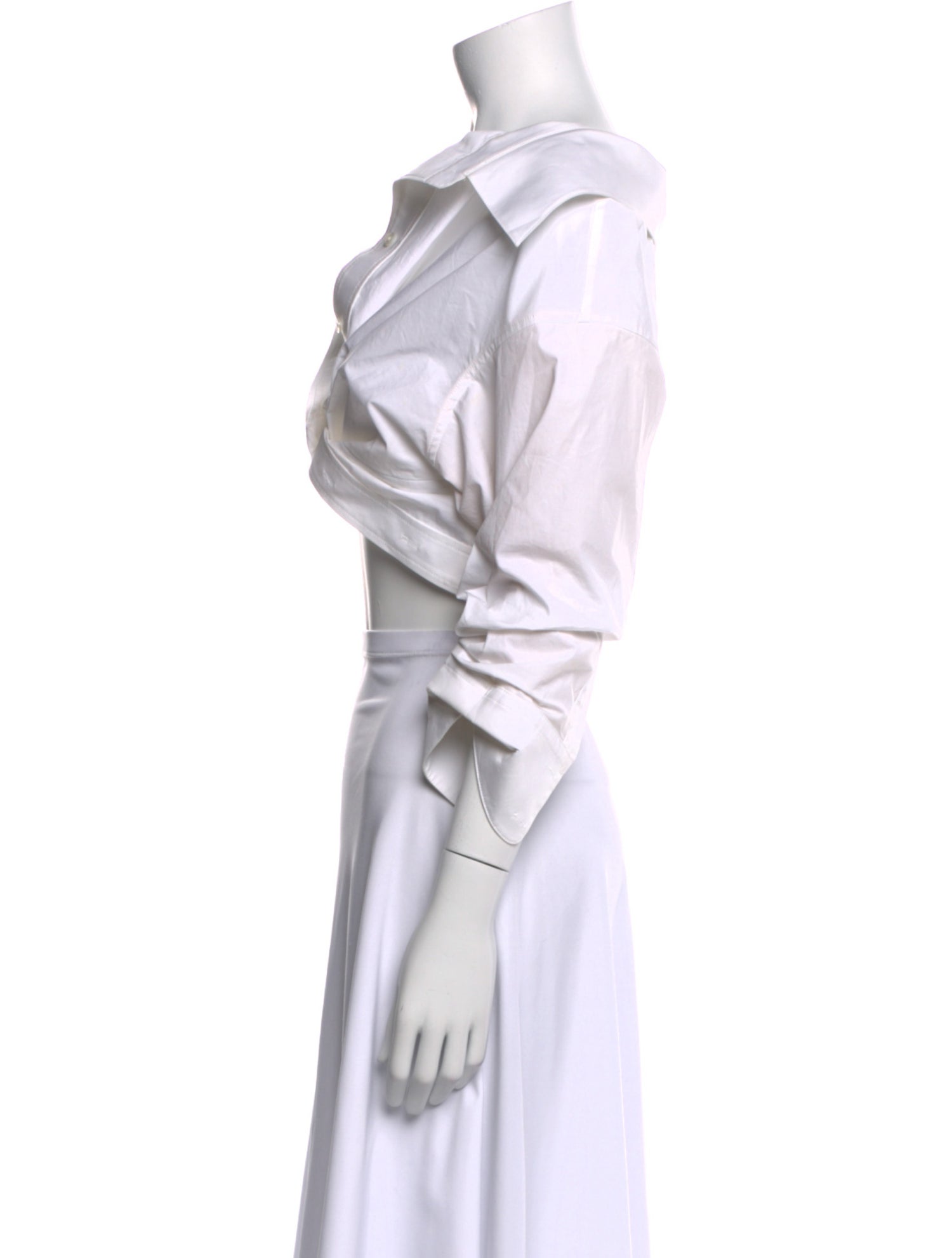 Alexander Wang Off-The-Shoulder Three-Quarter Sleeve Crop Top