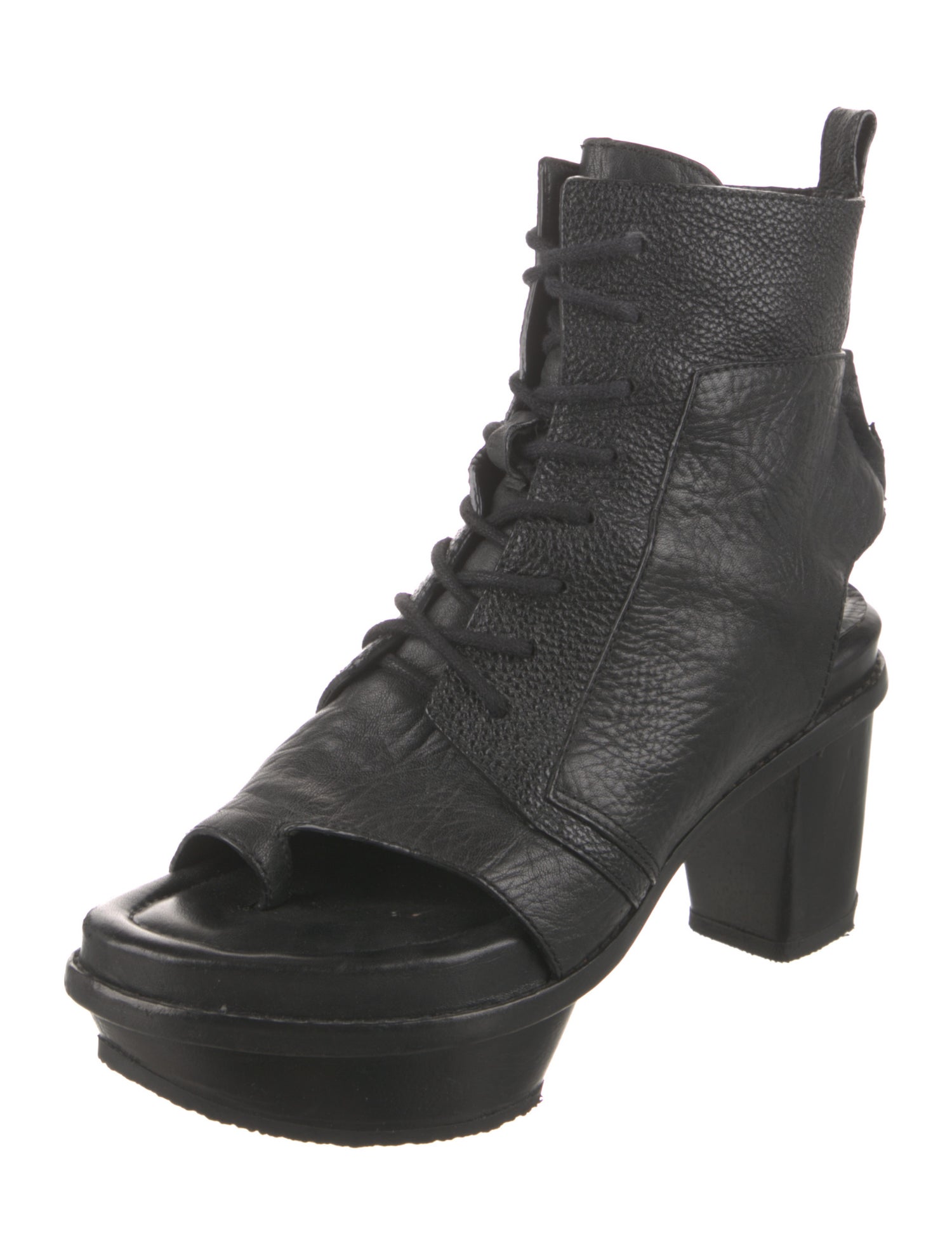 Alexander Wang Leather Colorblock Pattern Combat Boots