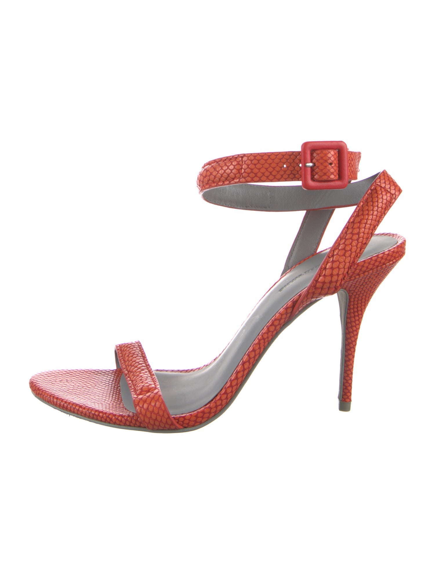 Alexander Wang Leather Animal Print Slingback Sandals