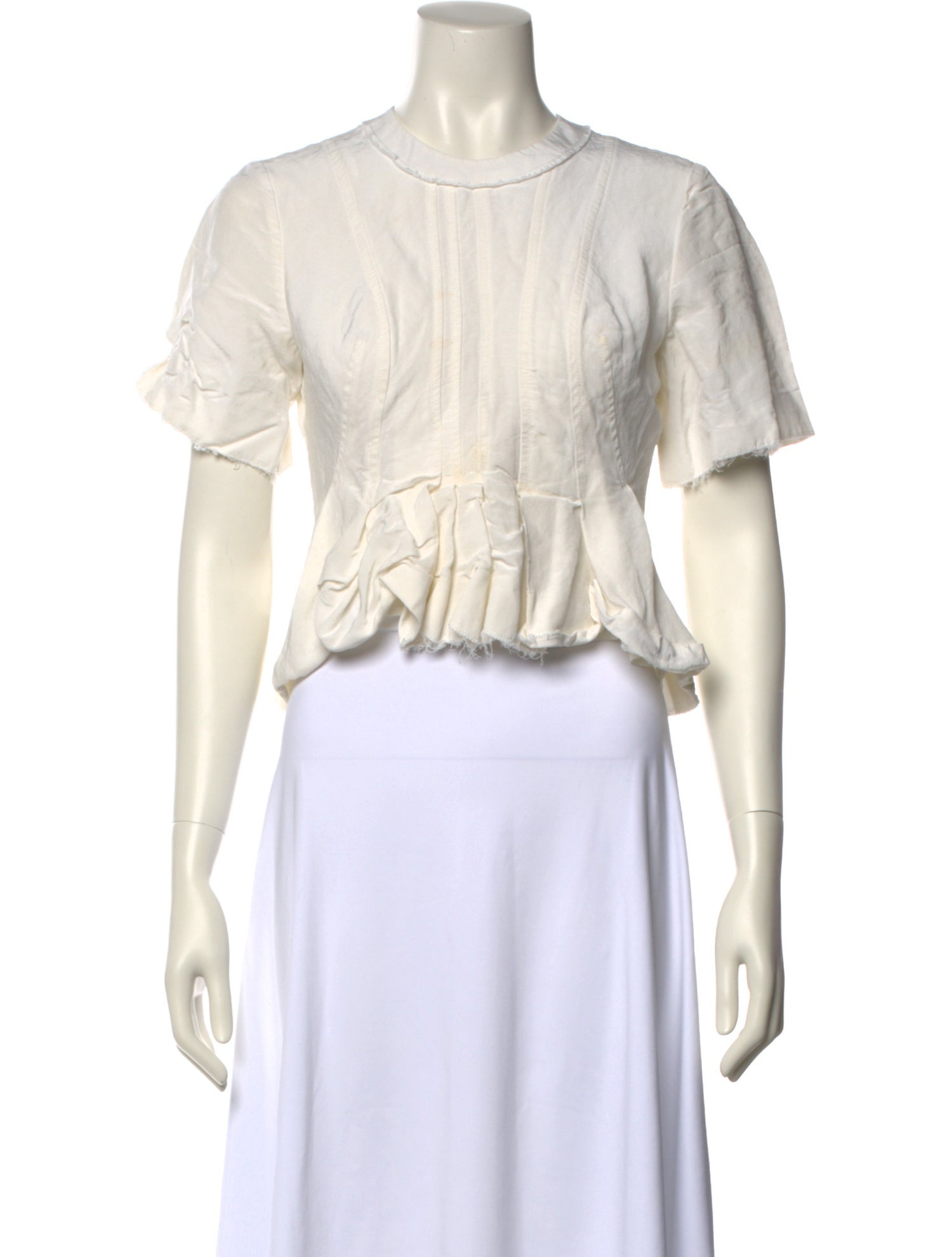 Alexander Wang Crew Neck Short Sleeve Crop Top