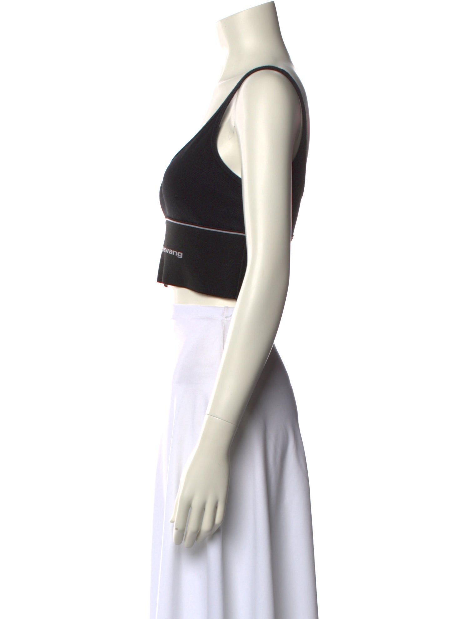 Alexander Wang Striped Scoop Neck Crop Top