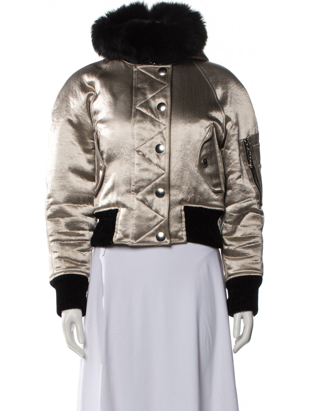 Alexander Wang Colorblock Pattern Fur Jacket - image 1