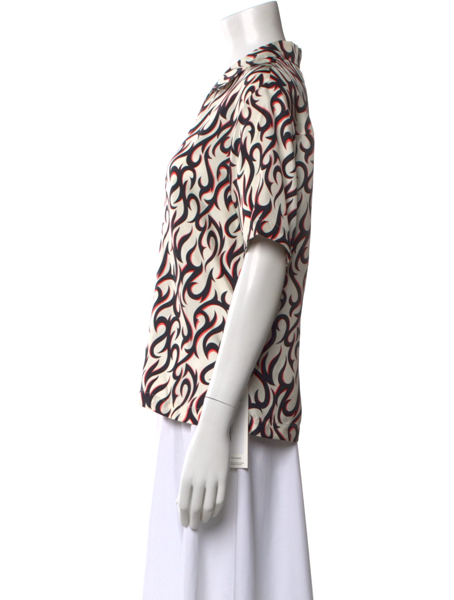 Alexander Wang Silk Graphic Print Button-Up Top