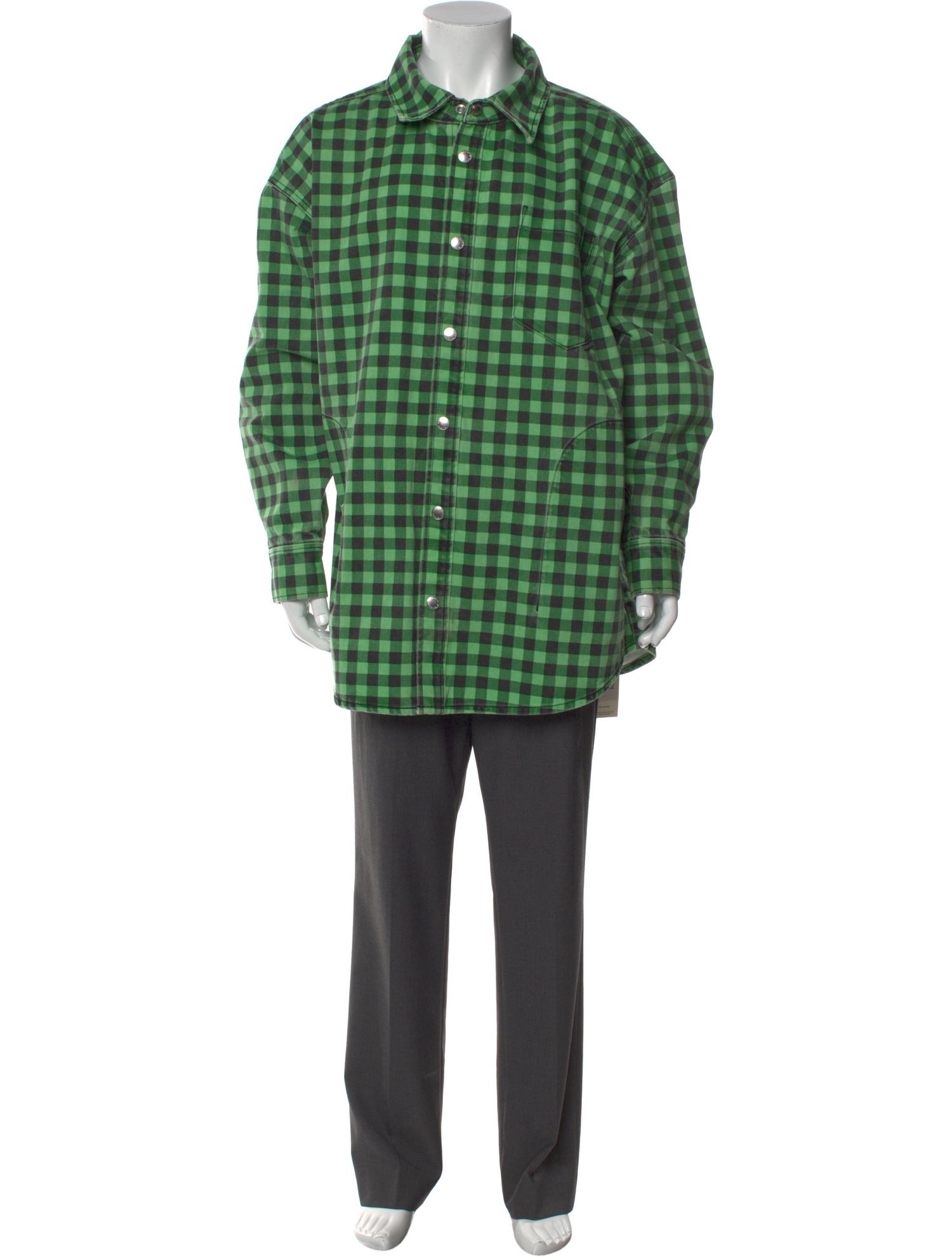 Alexander Wang Plaid Print Long Sleeve Shirt
