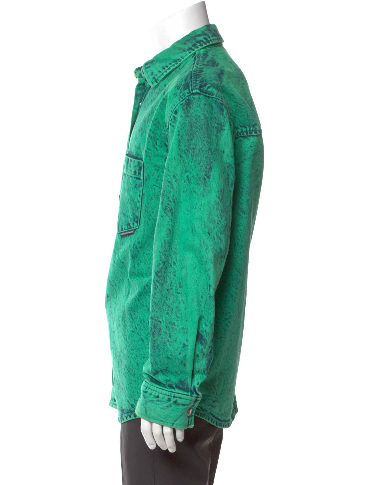 Alexander Wang Tie-Dye Print Long Sleeve Denim Shirt