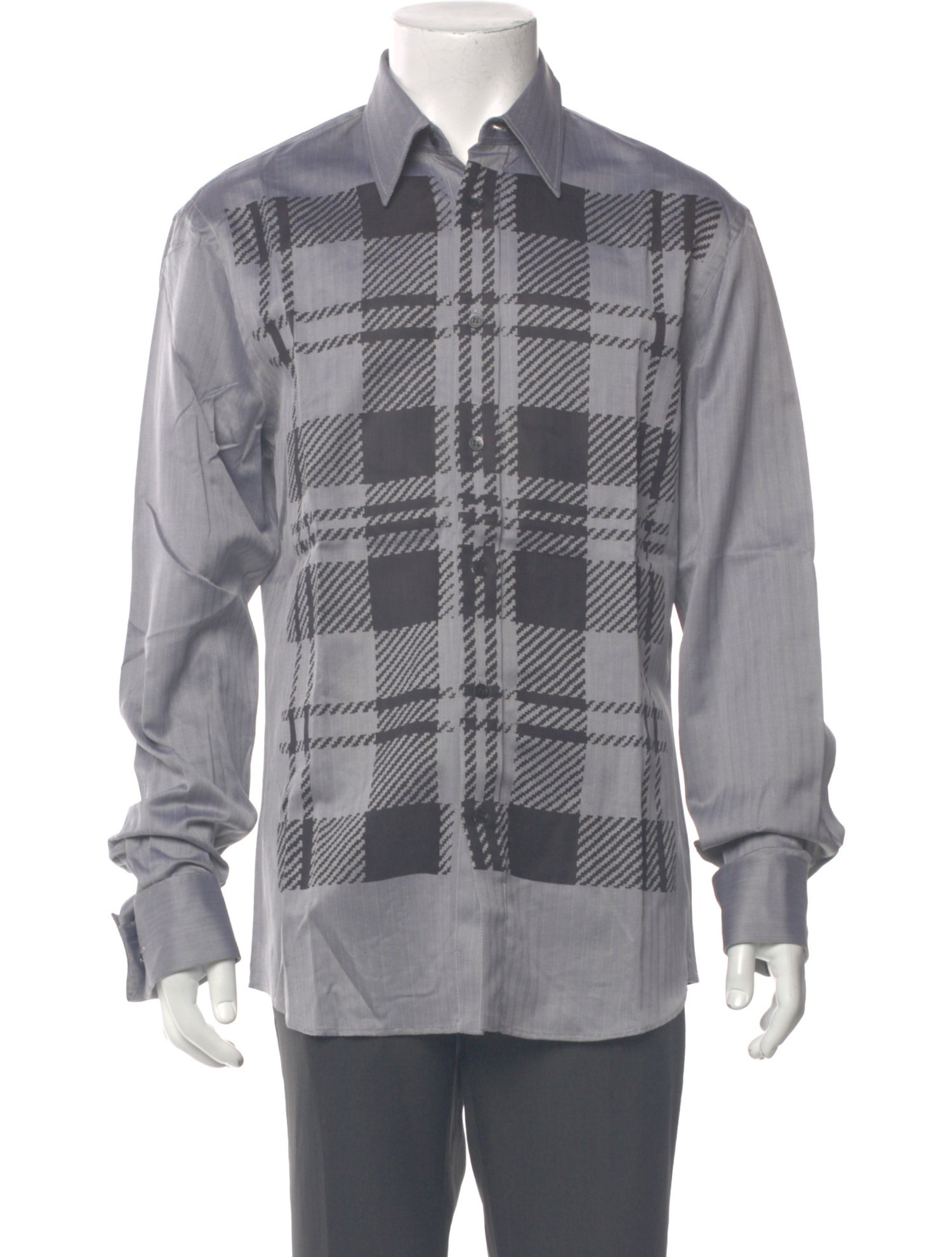 Alexander Wang Plaid Print Long Sleeve Shirt