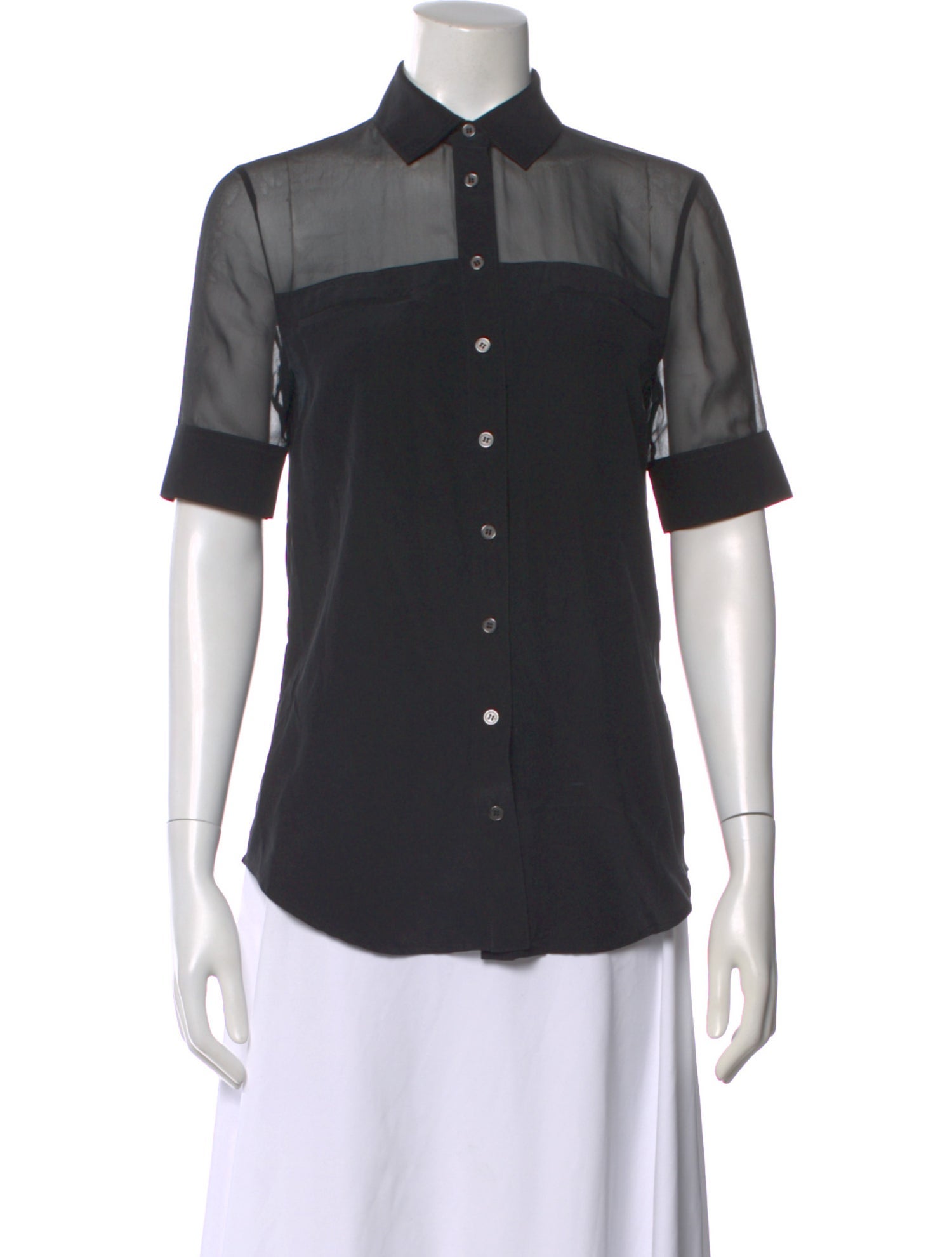 Alexander Wang Silk Short Sleeve Blouse