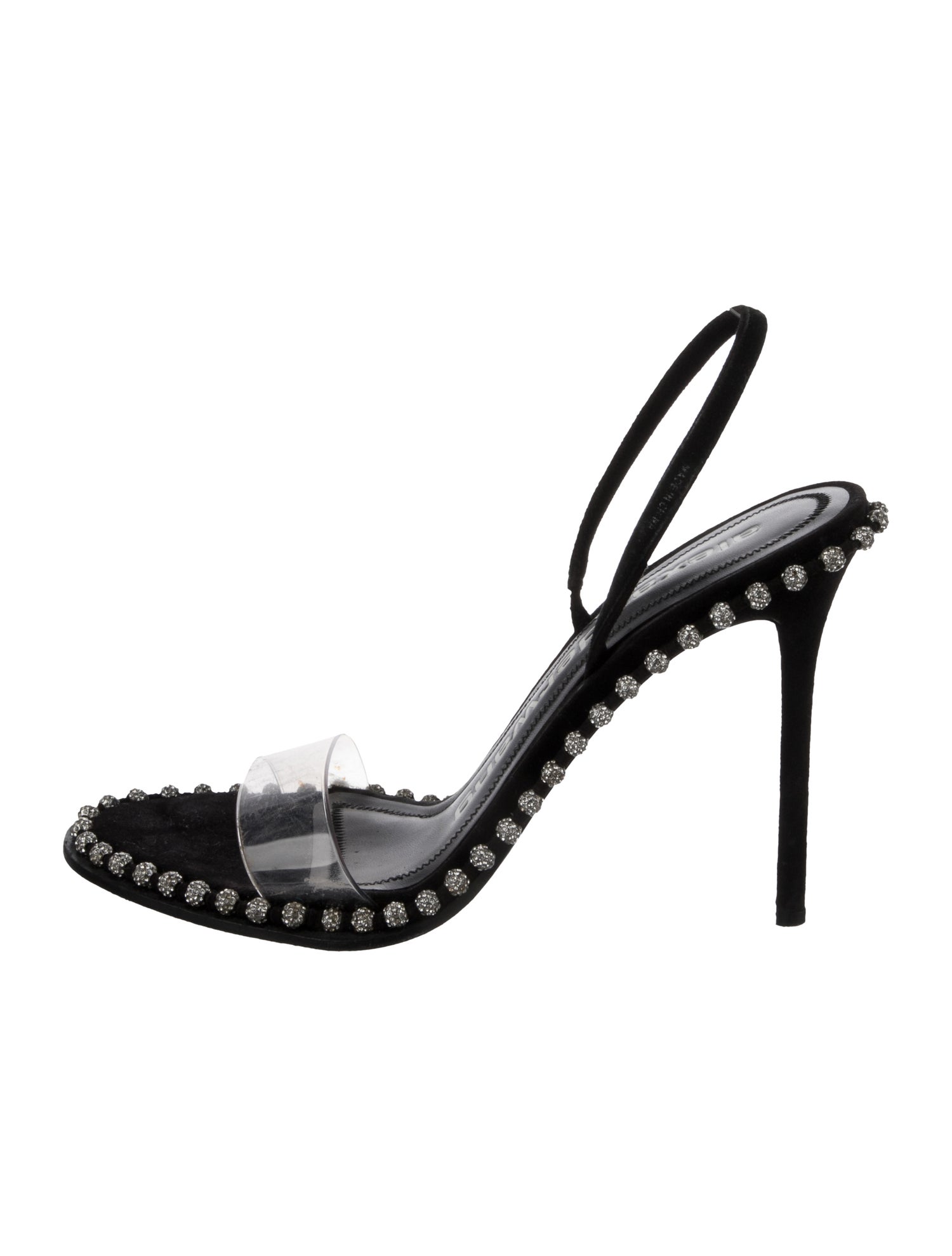 Alexander Wang Suede Crystal Embellishments Slingback Sandals