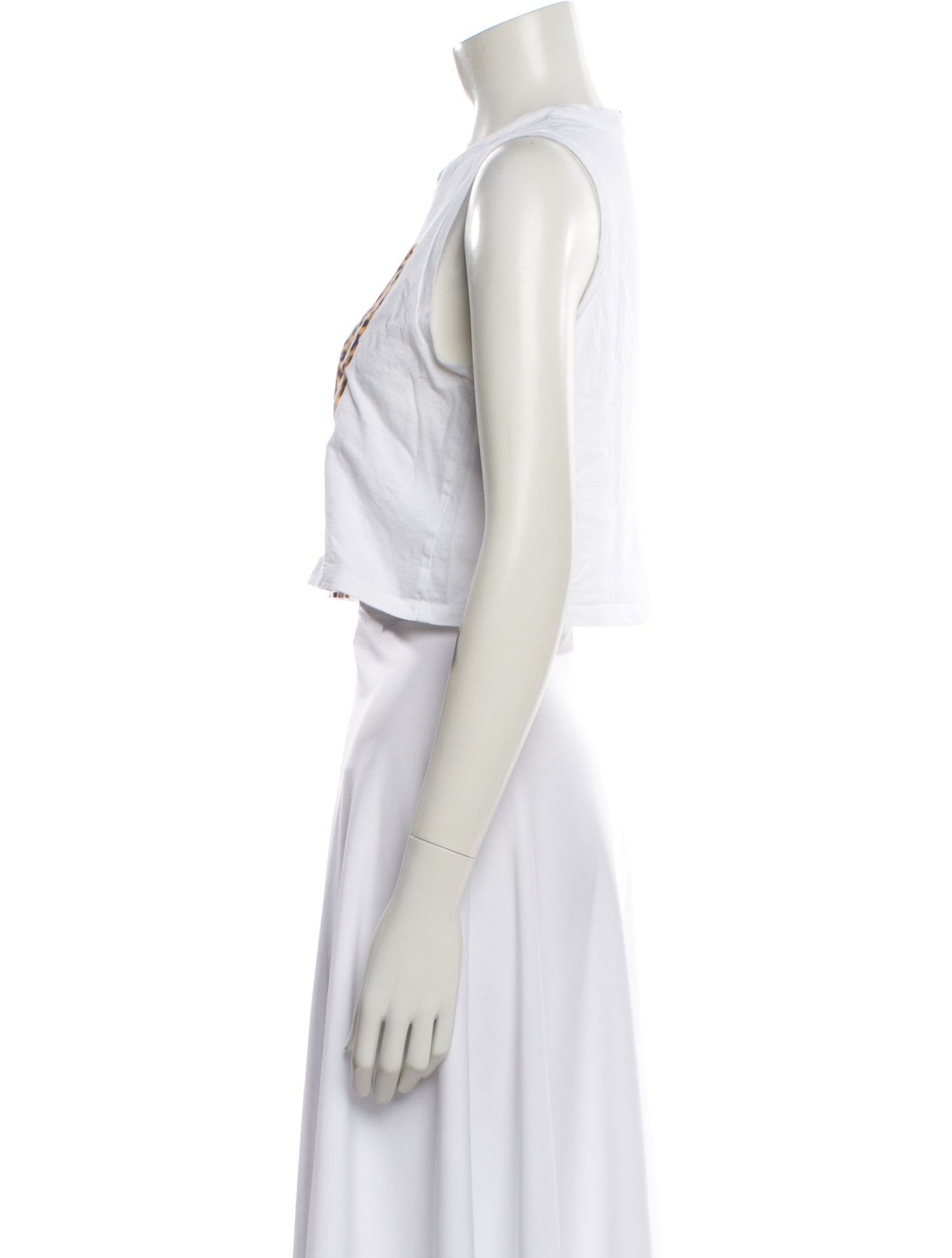 Alexander Wang Animal Print Crew Neck Crop Top