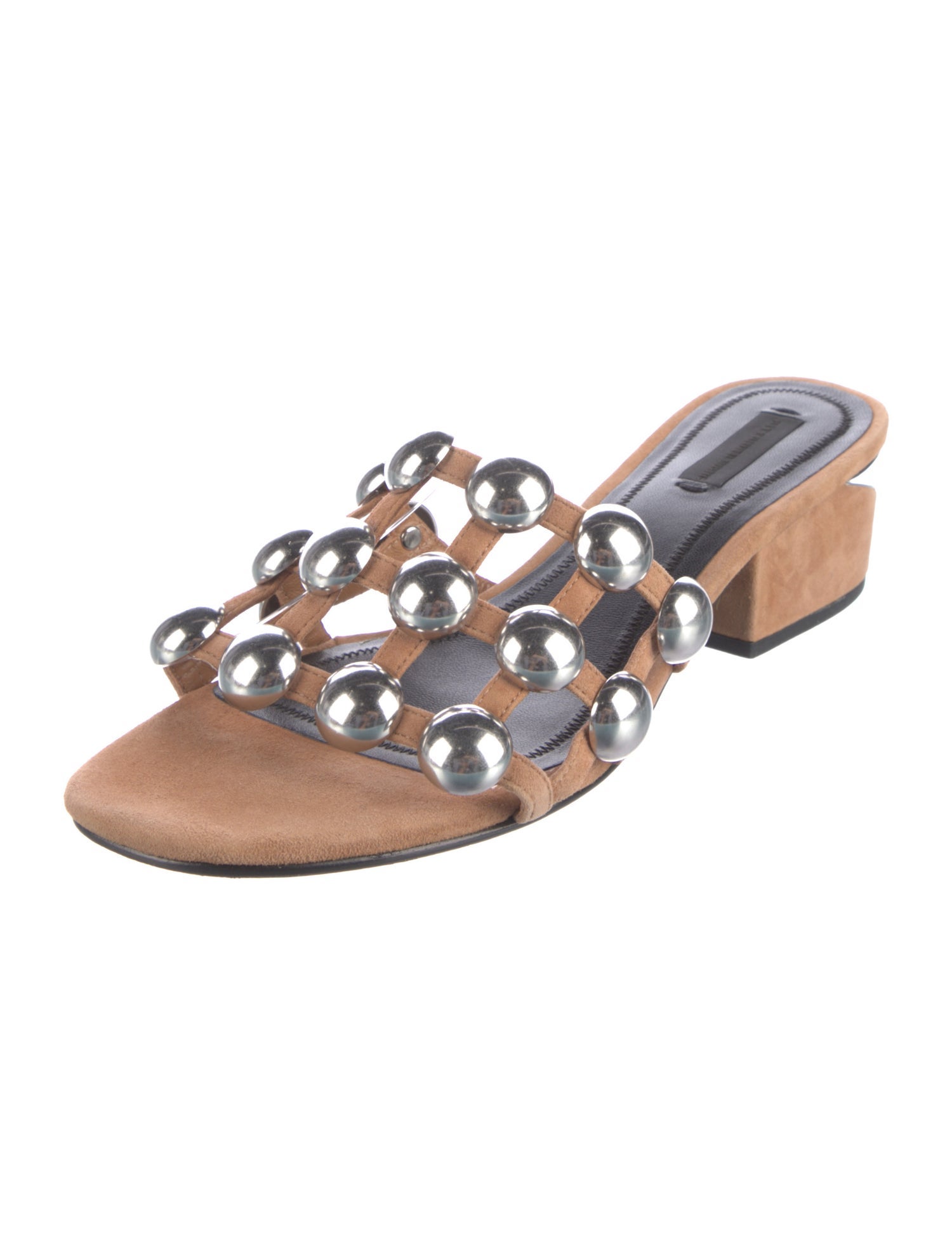 Alexander Wang Suede Studded Accents Slides