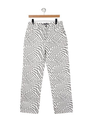 Pre-owned Alexander Wang High-rise Wide Leg Jeans In White