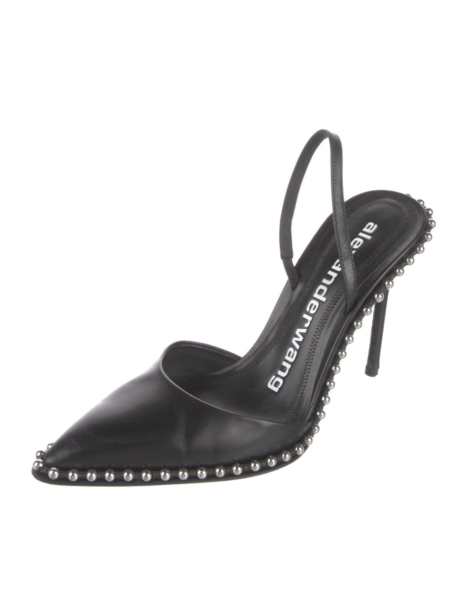 Alexander Wang Leather Studded Accents Slingback Pumps