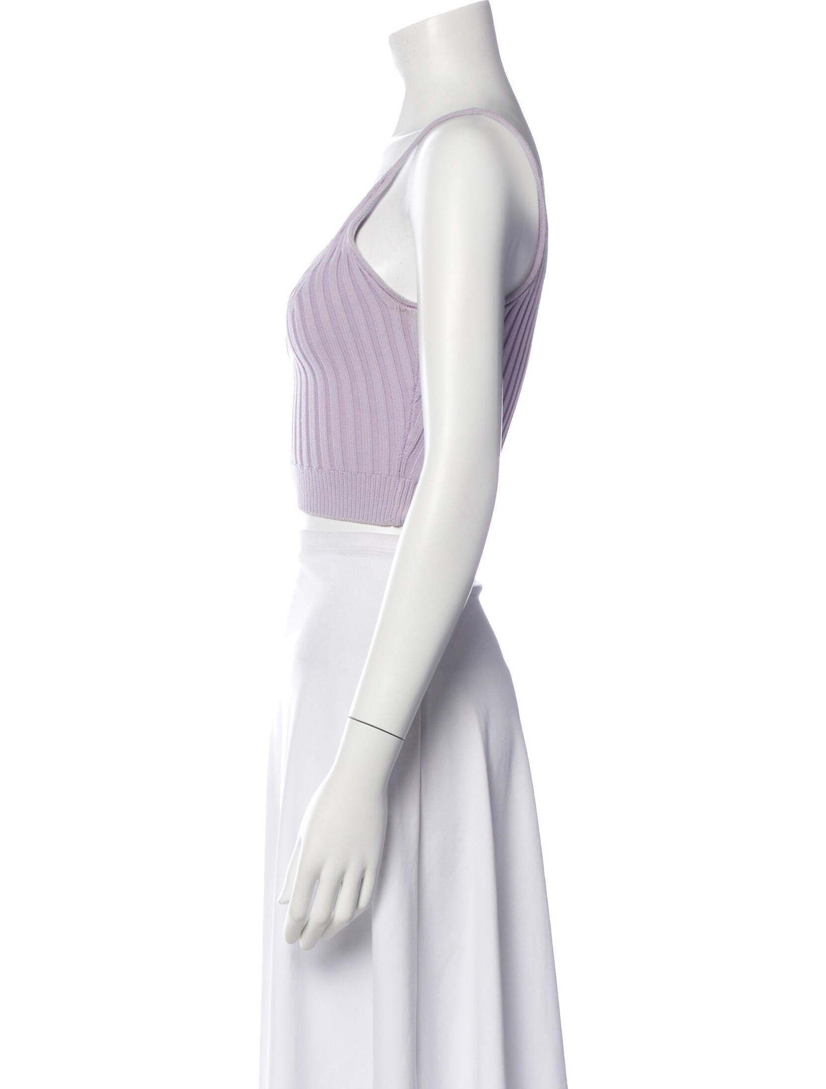 Alexander Wang V-Neck Sleeveless Crop Top