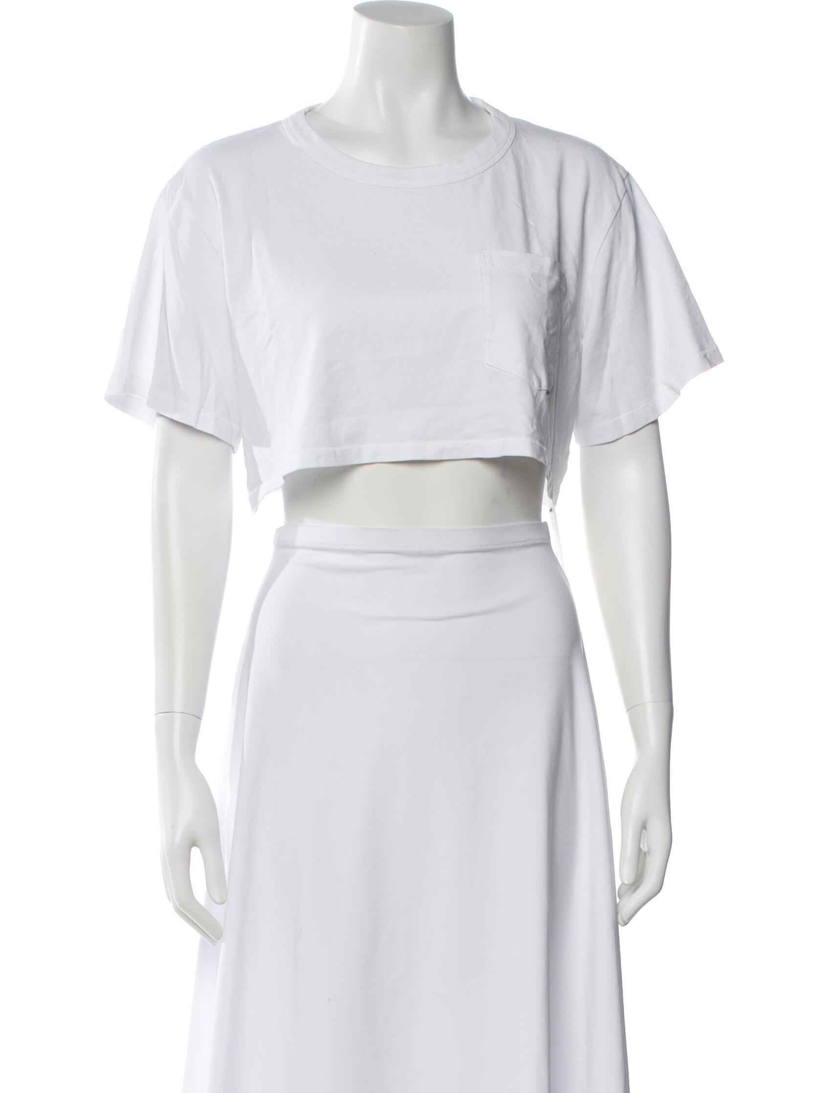 Alexander Wang Crew Neck Short Sleeve Crop Top