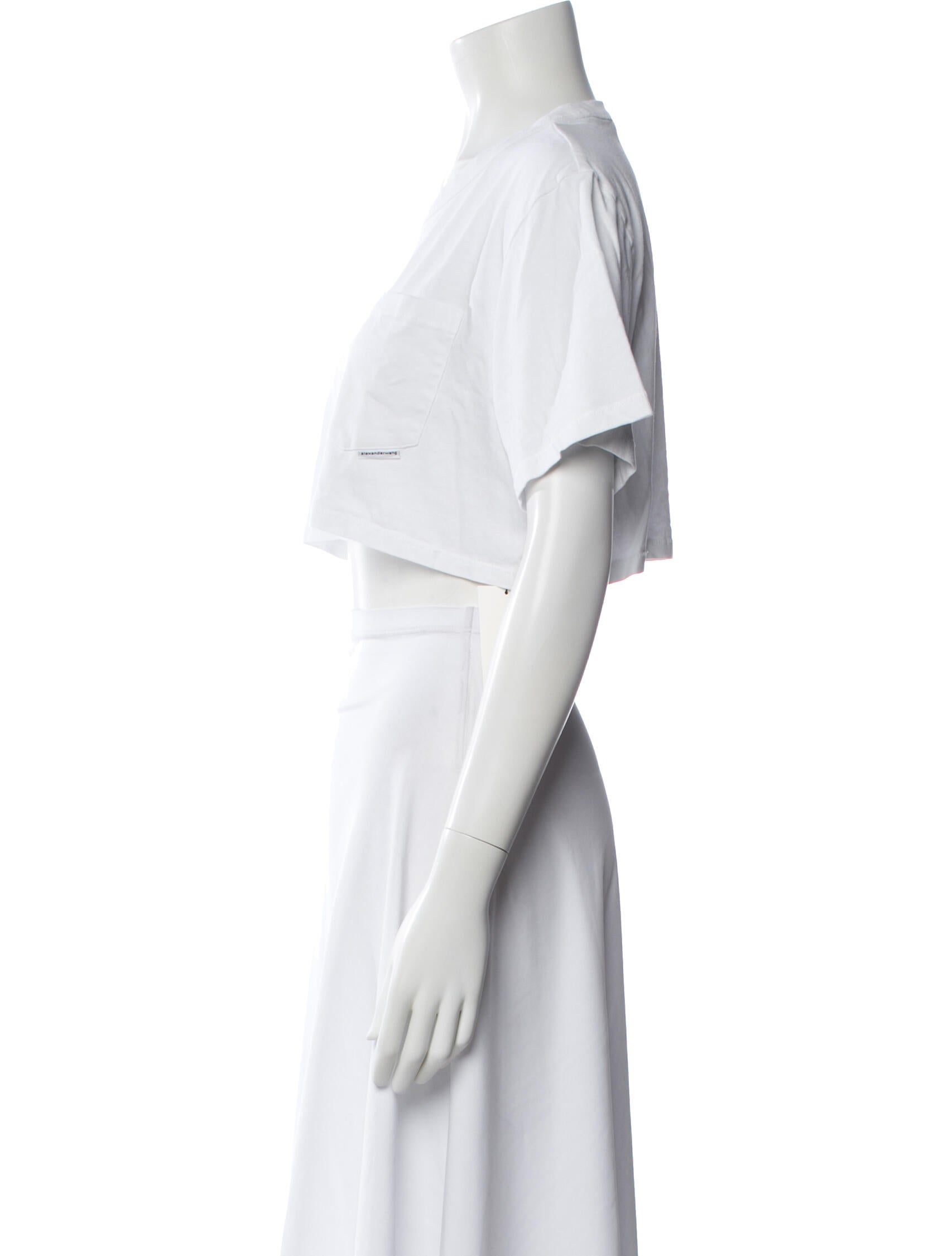 Alexander Wang Crew Neck Short Sleeve Crop Top