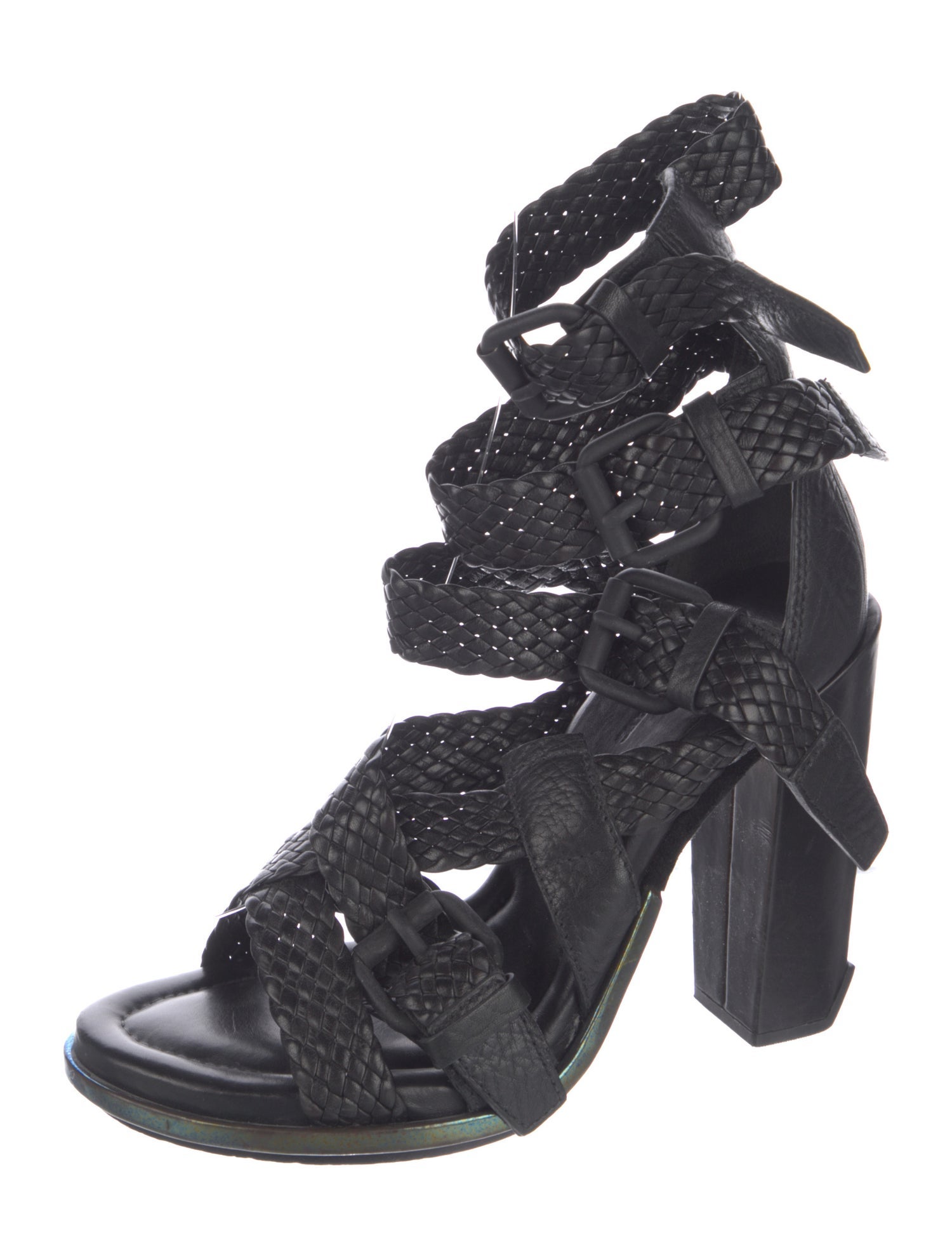 Alexander Wang Leather Braided Accents Gladiator Sandals