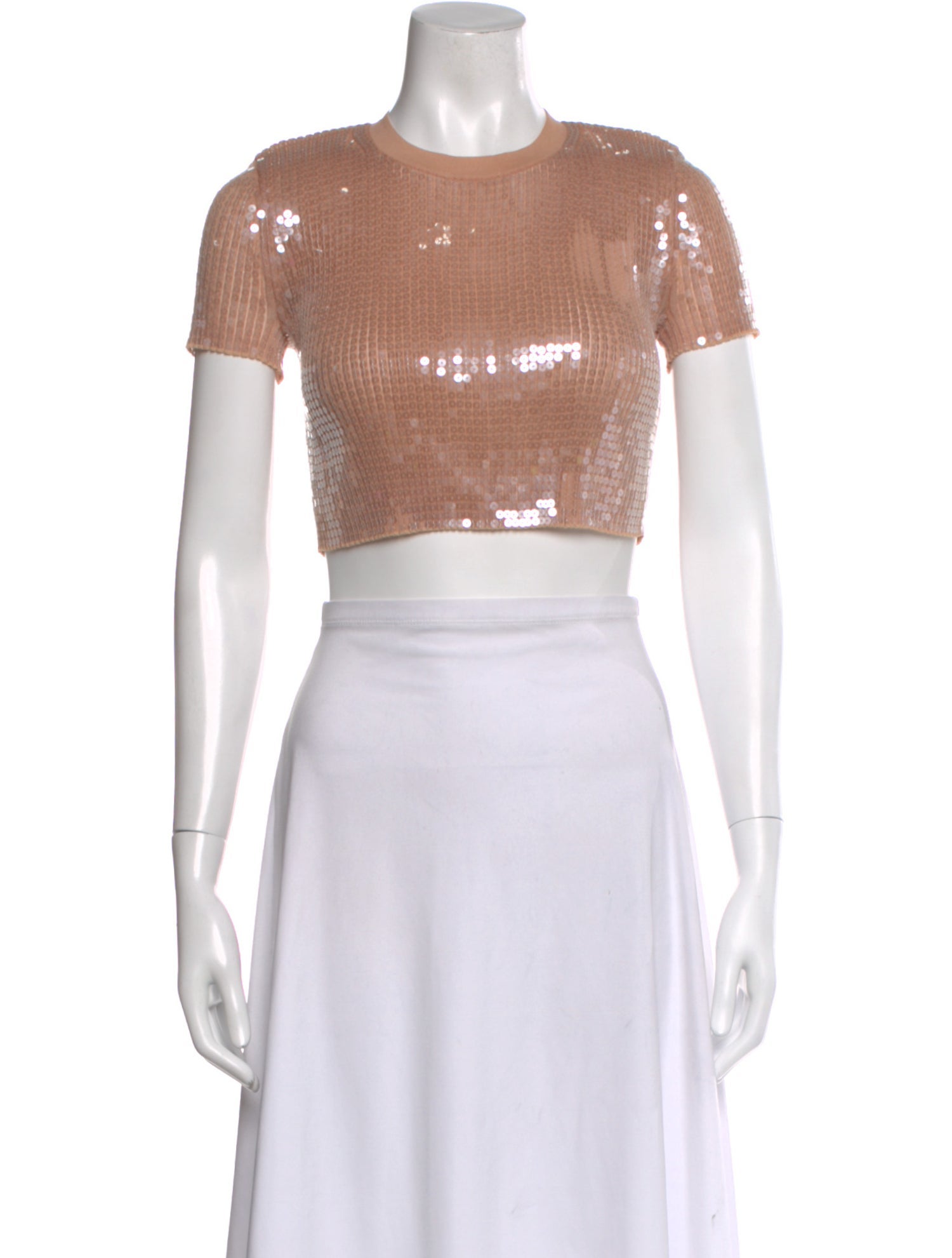 Alexander Wang Patterned Crew Neck Crop Top