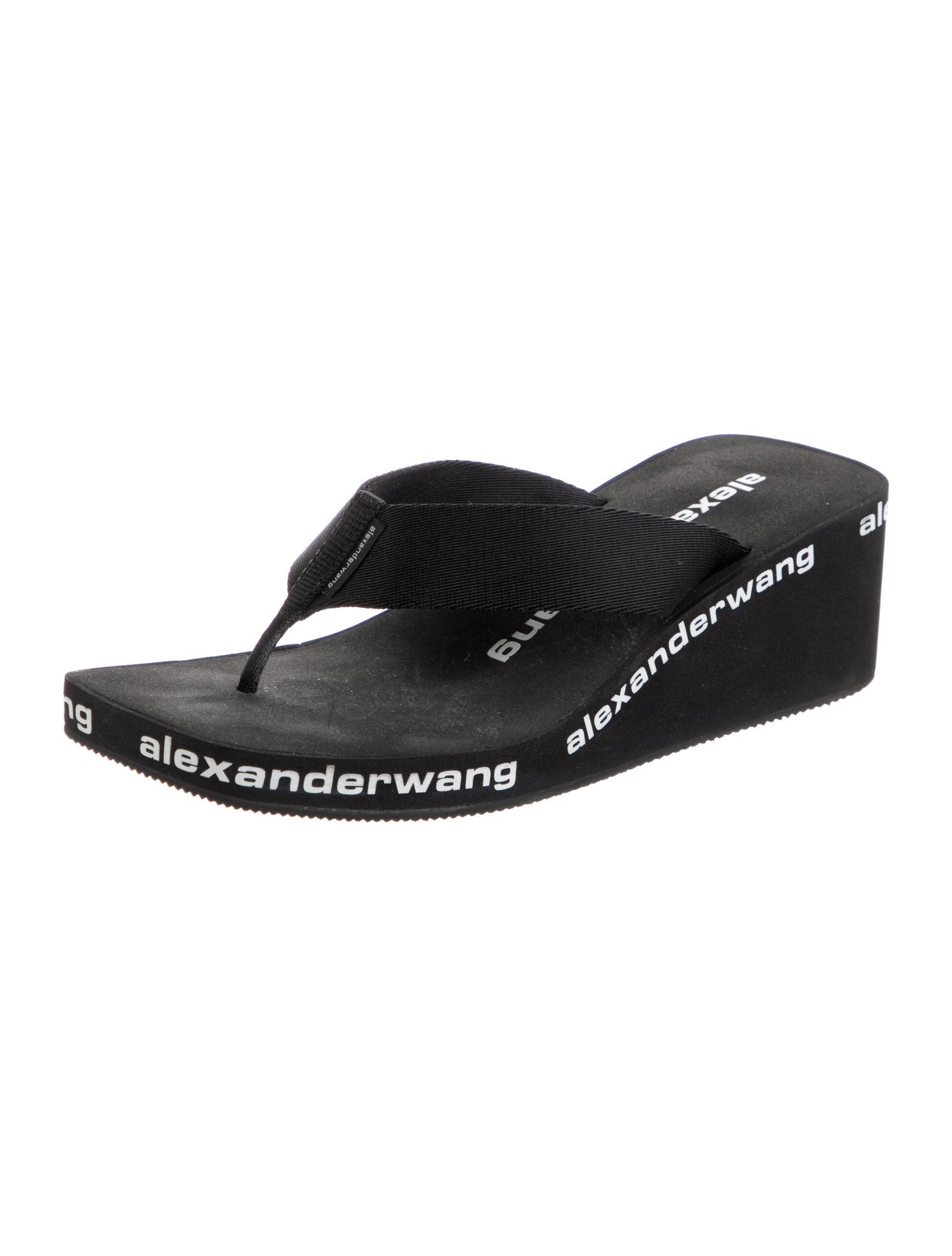 Alexander Wang Leather Printed Flip Flops