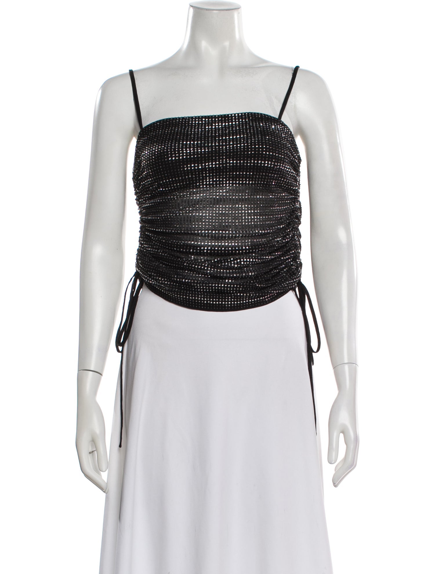 Alexander Wang Graphic Print Square Neckline Crop Top