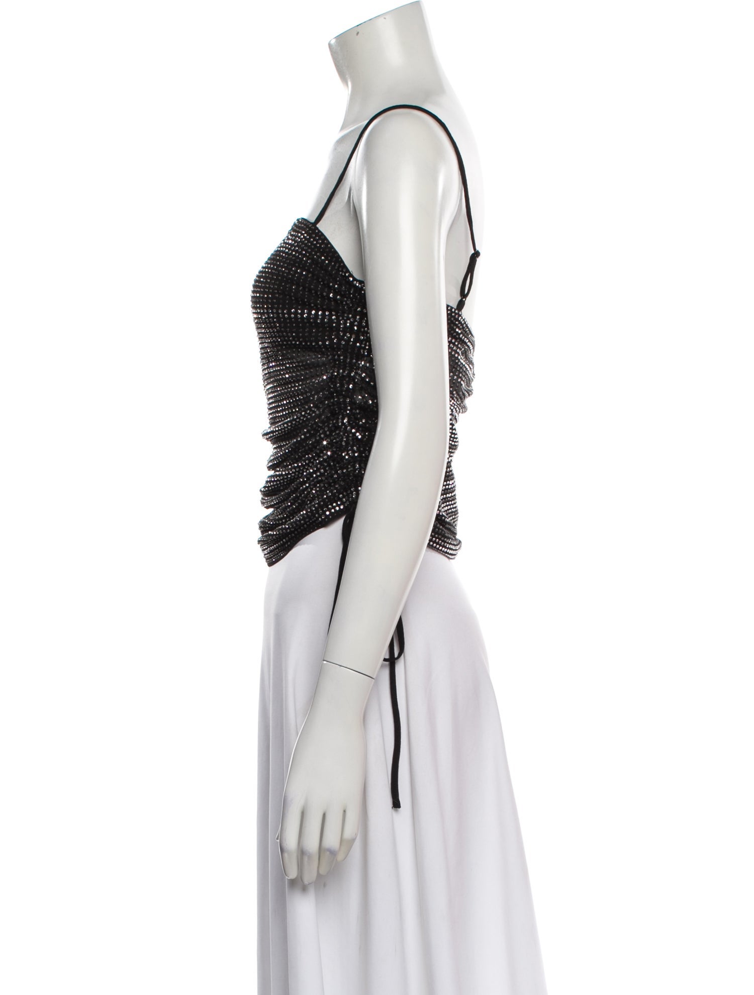 Alexander Wang Graphic Print Square Neckline Crop Top