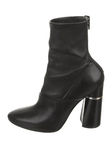 Pre-owned Alexander Wang Leather Sock Boots In Black