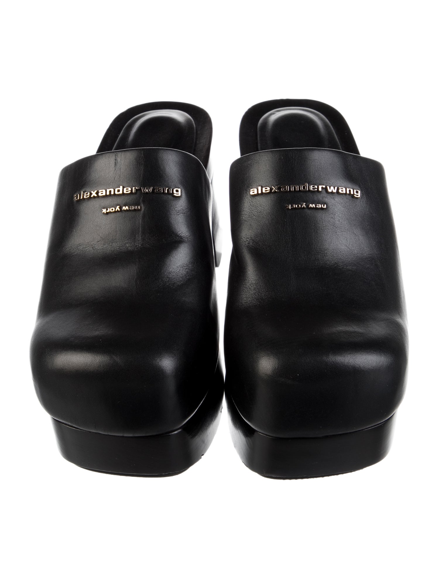 alexander wangヒール Alexander Wang Leather Mules - Black Flats, Shoes - ALX185357
