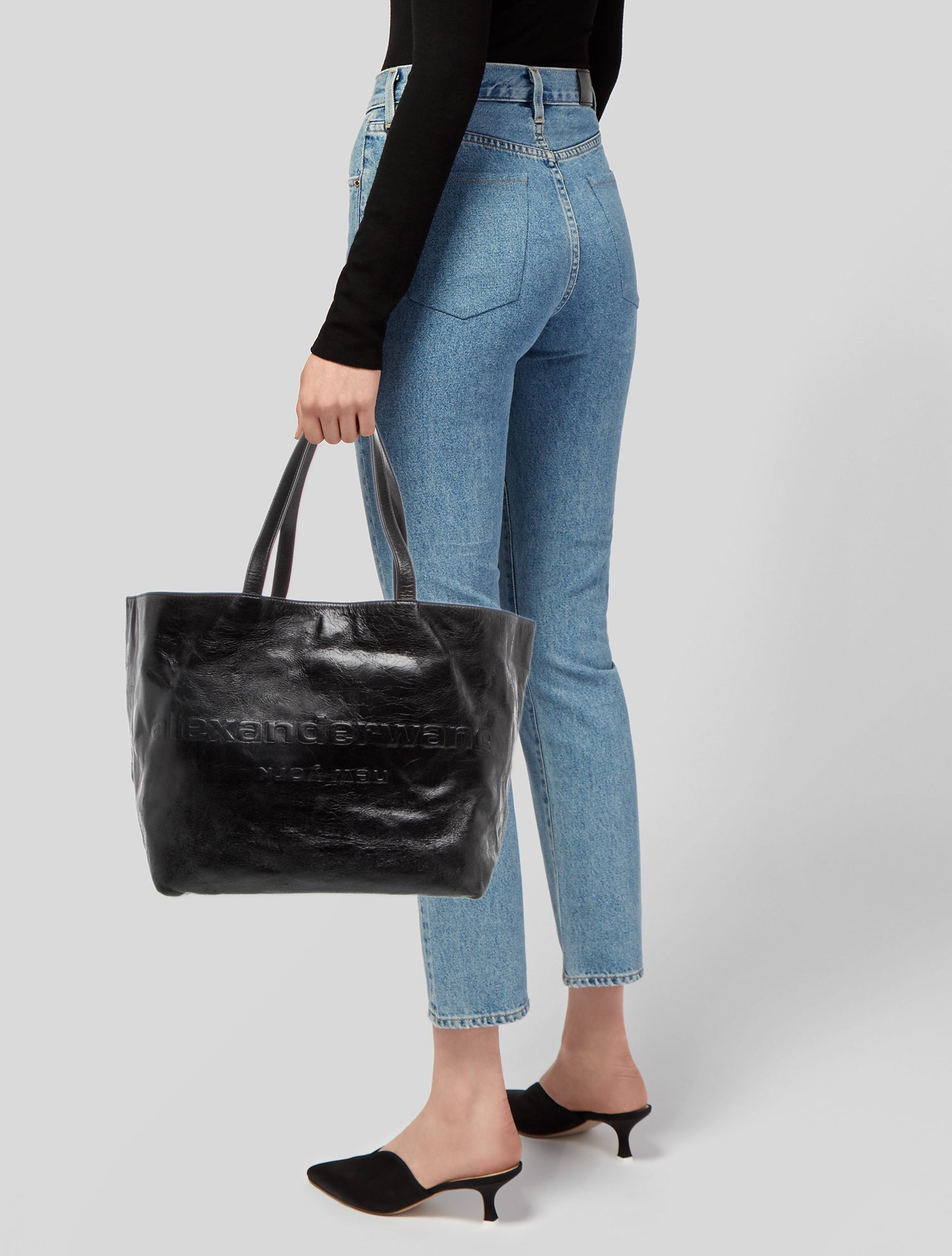 Alexander Wang Leather Tote - Black Totes, Handbags - ALX187640