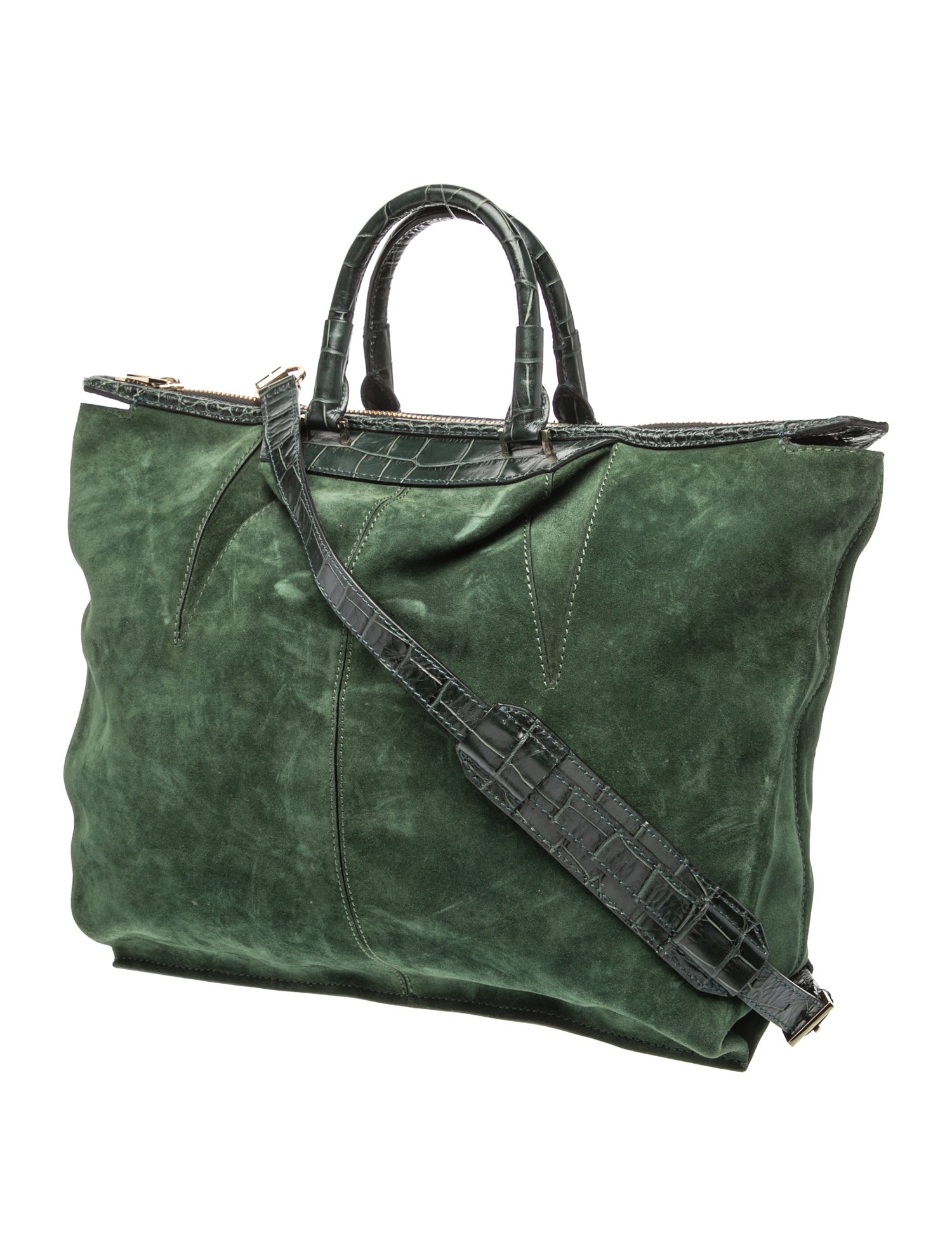 Alexander Wang Suede Top Handle Bag - Green Handle Bags, Handbags