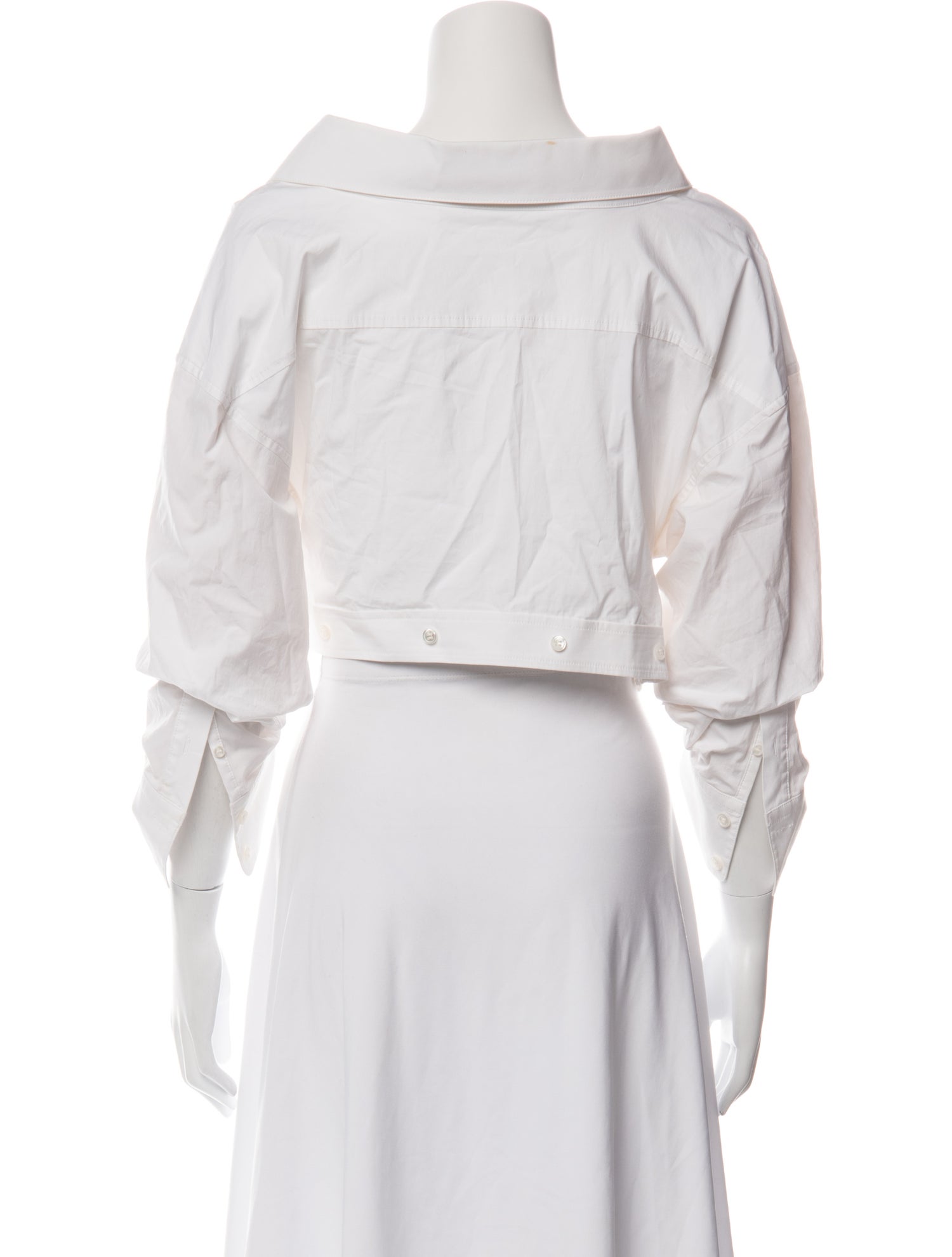 Alexander Wang Long Sleeve Crop Top - Neutrals Tops, Clothing