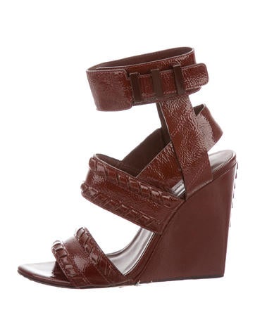 Alexander Wang Patent Leather Wedge Sandals