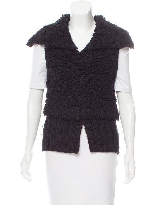 Alexander Wang Wool-Blend Sleeveless Cardigan Blac