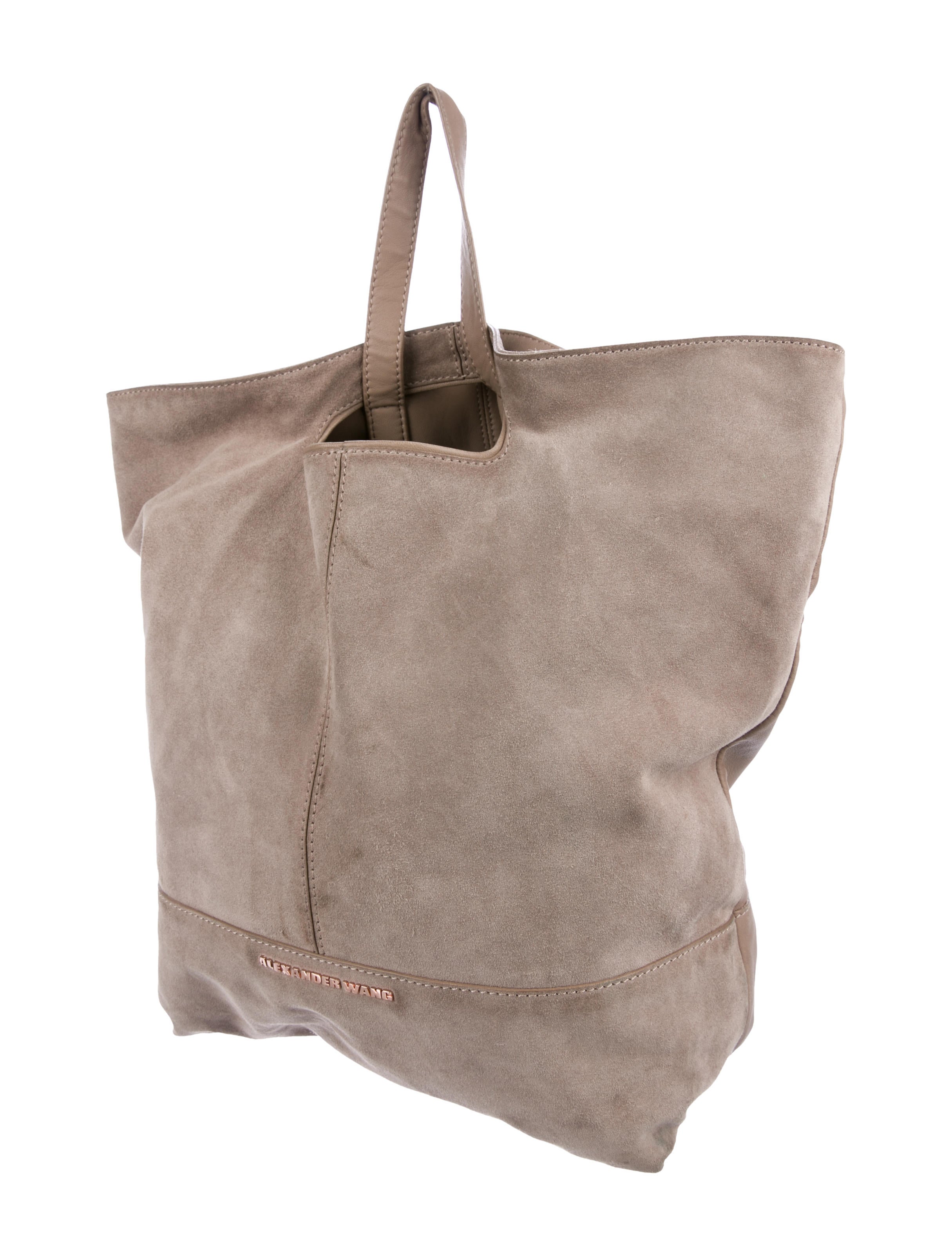 Alexander Wang Suede Alpha Tote - Neutrals Shoulder Bags, Handbags