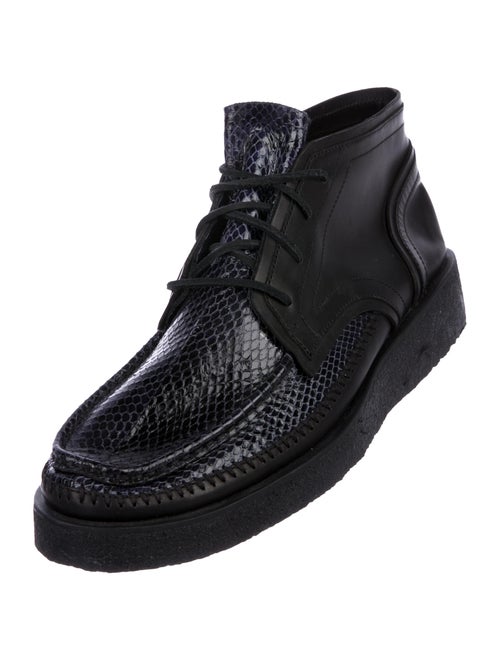 Alexander Wang Snakeskin Round-Toe Ankle Boots