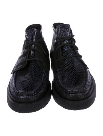 Alexander Wang Snakeskin Round-Toe Ankle Boots