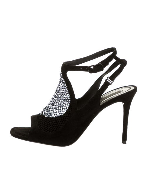 Alexander Wang Fishnet Slingback Sandals Black
