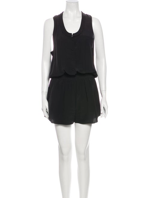 Alexander Wang Silk Scoop Neck Romper Black