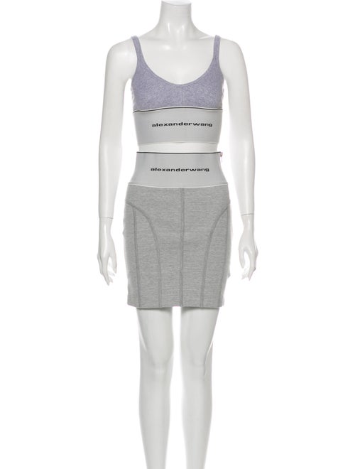 Alexander Wang Graphic Print Skirt Set Grey