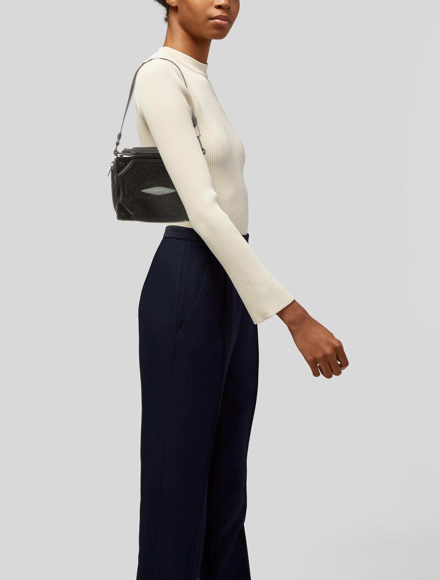 Alexander Wang Stingray Jade Box Clutch - Black Clutches, Handbags