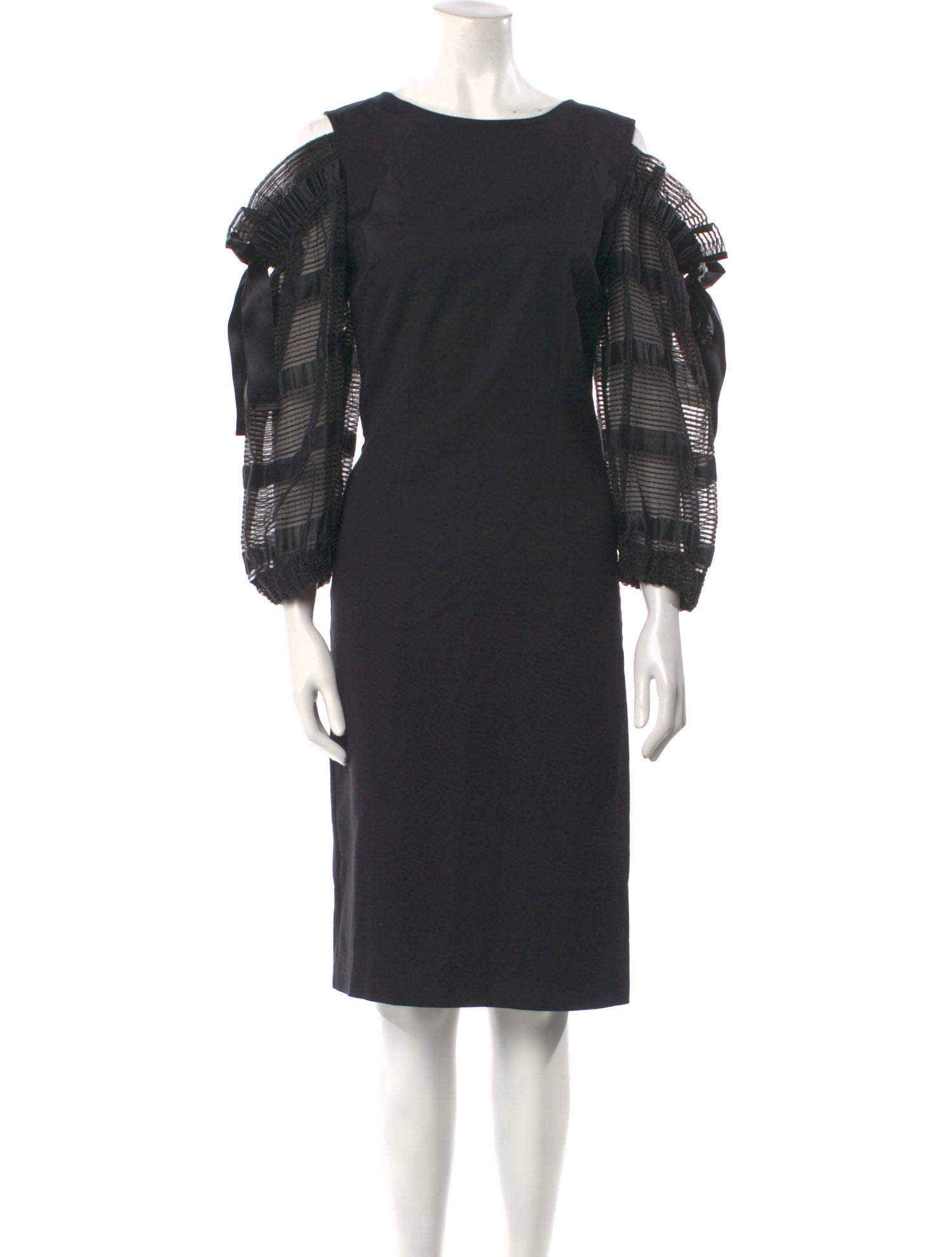 Amber Sakai Bateau Neckline Knee-Length Dress