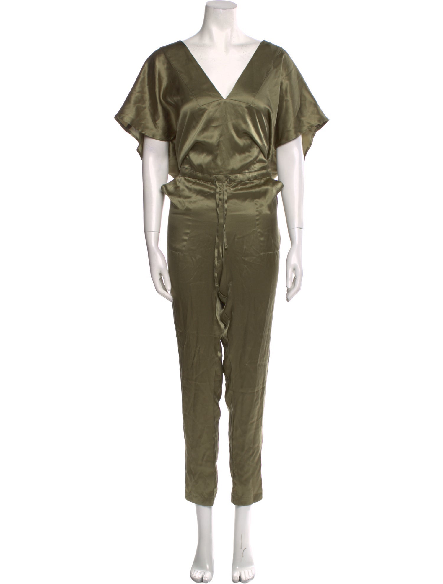 Amber Sakai Silk V-Neck Jumpsuit w/ Tags