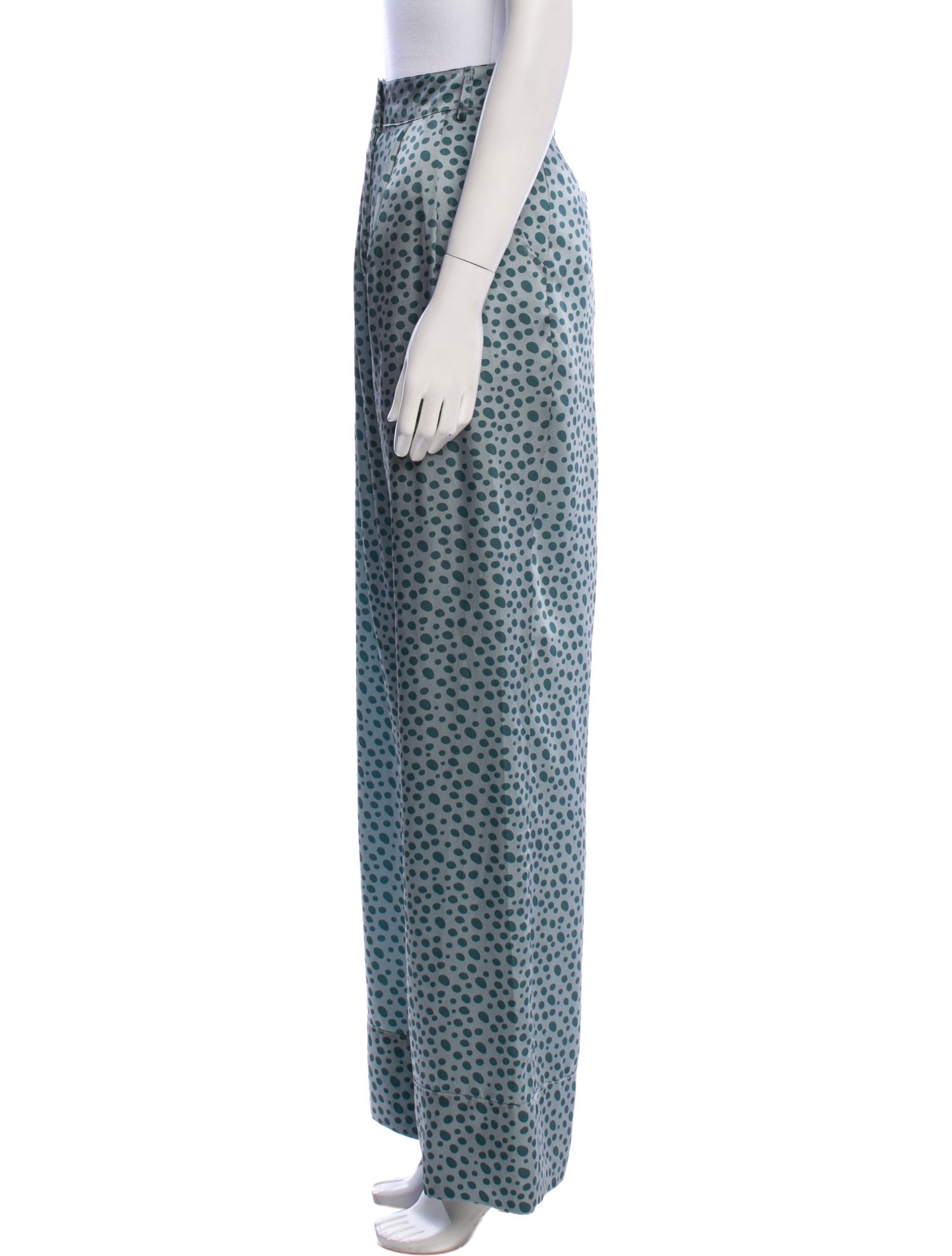 Amber Sakai Polka Dot Print Wide Leg Pants