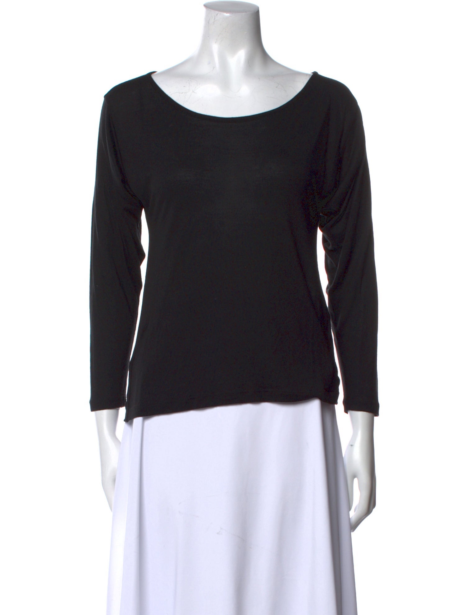 Amber Sakai Scoop Neck Three-Quarter Sleeve T-Shirt