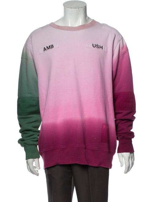 Ambush Tie-Dye Print Crew Neck Sweatshirt Pink