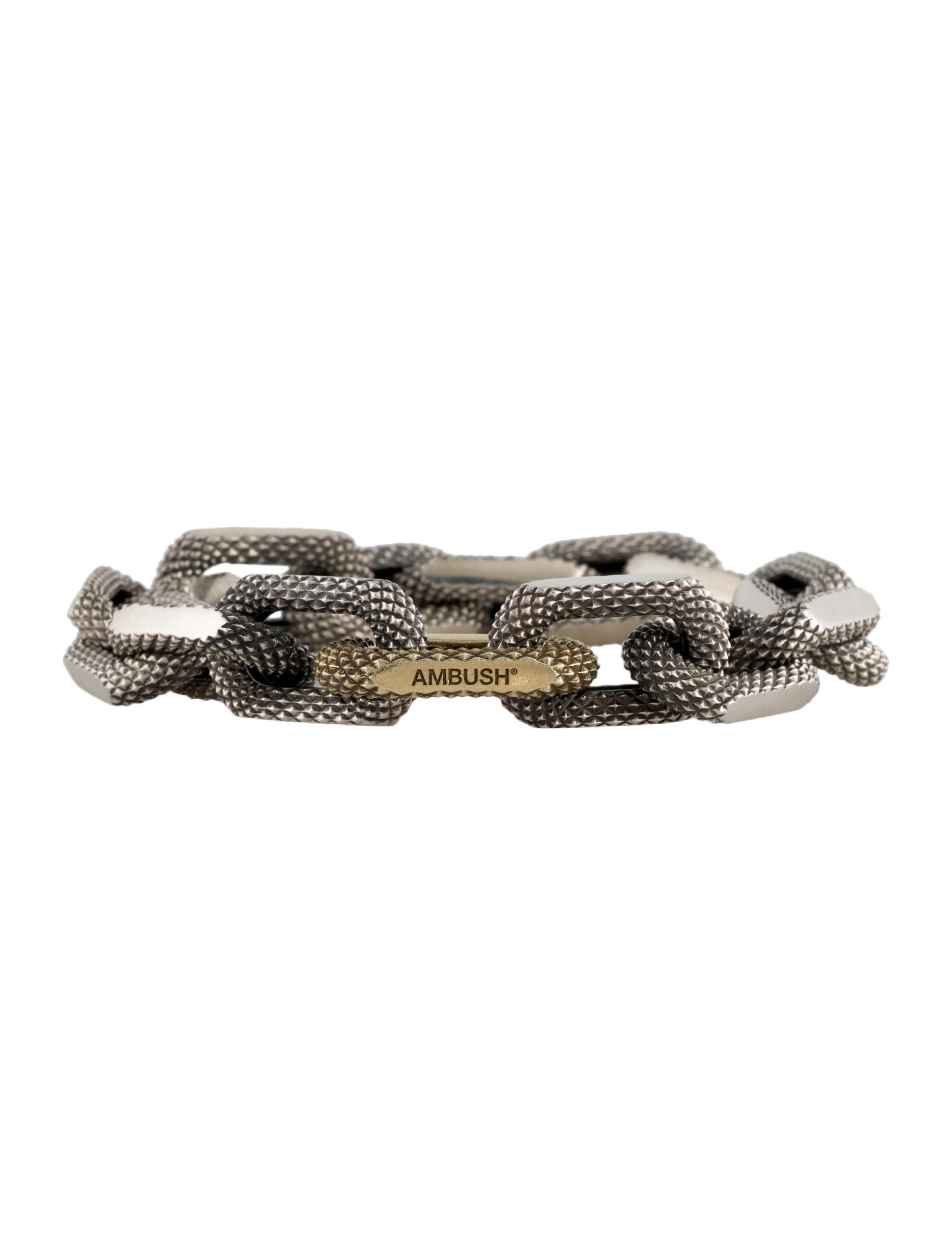 【AMBUSH】SMALL TEXTURED CHAIN BRACELET 2色展開 Silver Gold Small Padlock Chain Bracelet - Silver/Gold – Feature